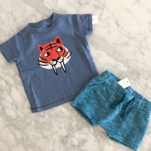 NEW BUNDLE BABY BOY 0-3 MONTHS SHORTS & SHIRT